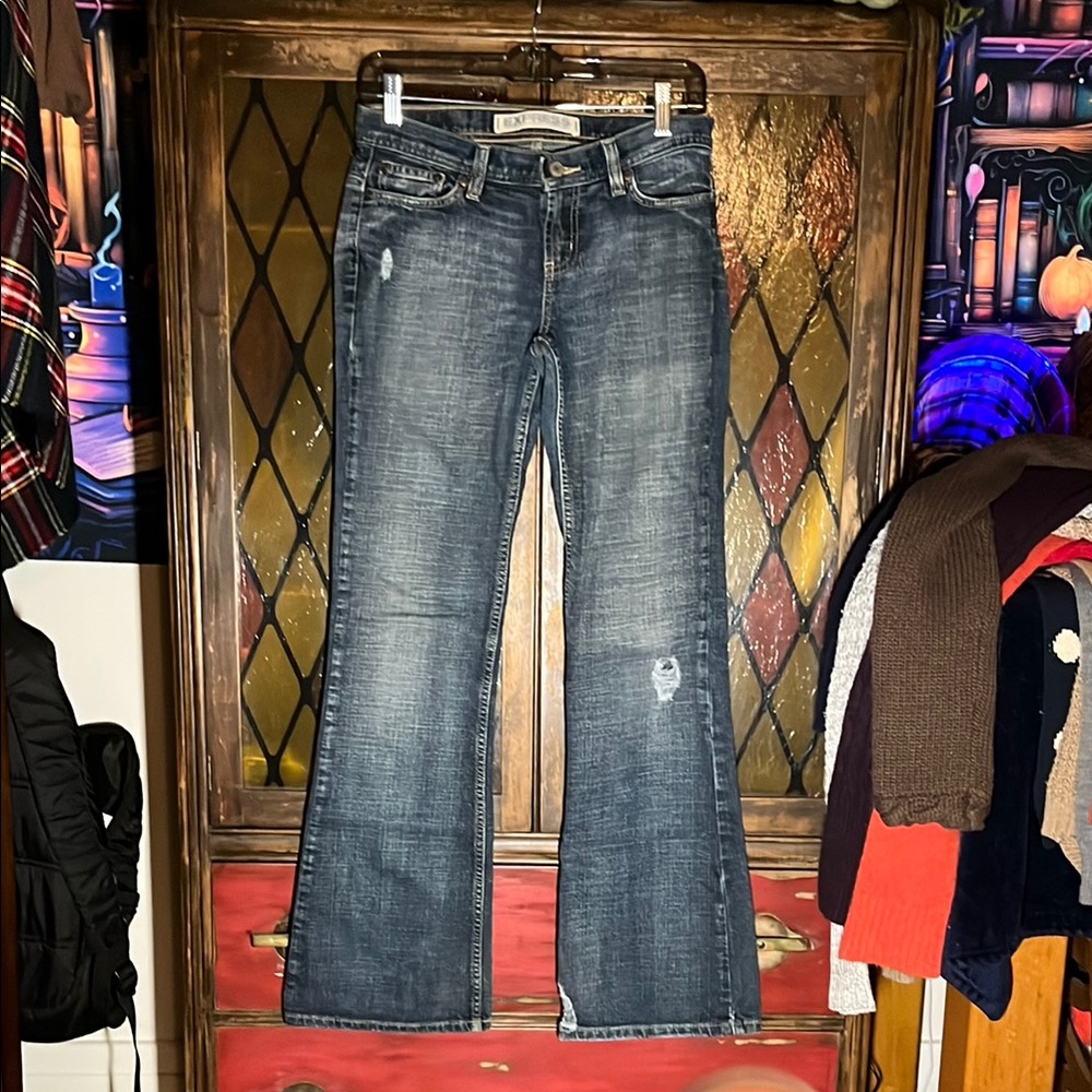 Express Blue Flare Wide Leg Jeans